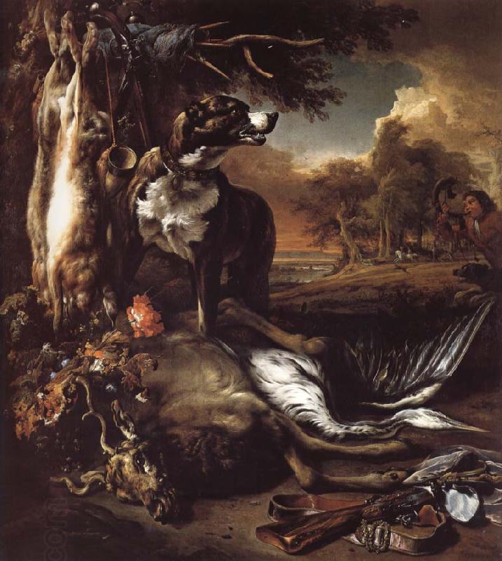 Jan Weenix A Deerhound with Dead Game and Implements of the Chase China oil painting art